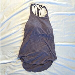 Lululemon Free To Be Serene 2-in-1 Tank Top Purple Space Dye Strappy Back Size 8